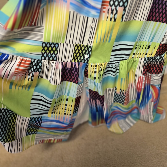 Colorful Geometric Button-Down Dress - Picture 3 of 4